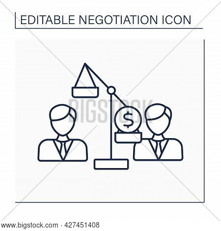Zero-sum Line Icon.superiority Of One Person Over Another. One Side Gains.negotiation Concept. Isola