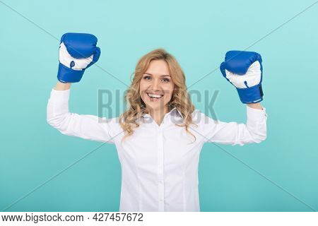 Power That Shines Your Business. Successful Ceo Boxer. Relentless Struggle.