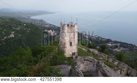 Anakopia Fortress In New Athos In The Republic Of Abkhazia. On The Evening Of May 16, 2021