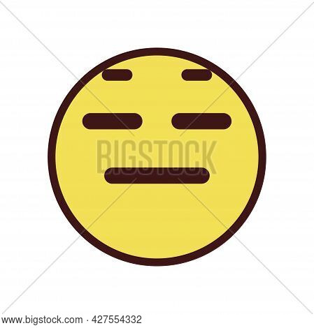 Isolated Expressionless Emoji Face Icon Vector Illustration