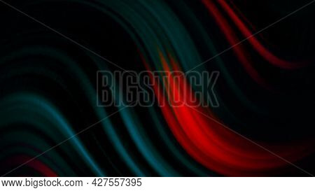 Motion Abstract Background Of Red, Green, Orange, And Blue Dark Colors. Motion. Bending Or Wavy Stri