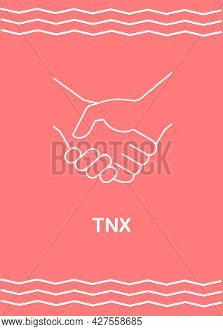 Demonstrating Sincere Gratitude Postcard With Linear Glyph Icon. Greeting Card With Decorative Vecto