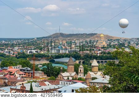 Beautiful view of Tbilis, capital of Georgia. Cityscape