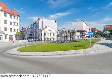 Zgorzelec, Poland - June 2, 2021: Jakob Bohne Roundabout City Center Of Zgorzelec.
