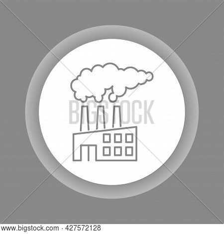Air Pollution Color Button Icon. Eco Problems.