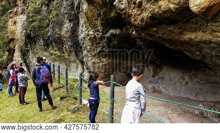 Azuay Province, Ecuador - June 20, 2021: The Black Cave Of Chobshi (cueva Negra) Is One Of The Oldes