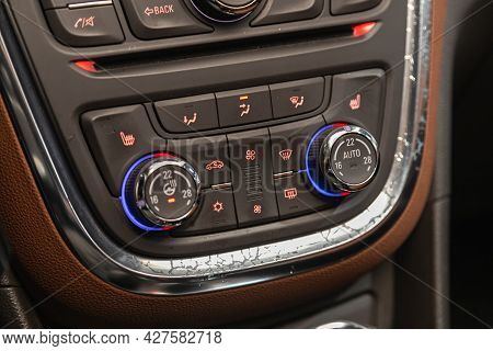 Novosibirsk, Russia - July 15, 2021:   Opel Mokka, Conditioner And Air Flow Control In A Modern Car