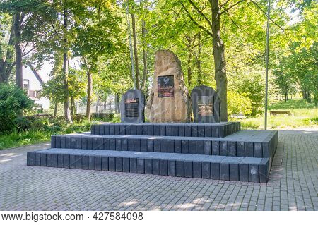 Bogatynia, Poland - June 2, 2021: Plaques Commemorating Those Who Fought For Freedom Poland, Soldier
