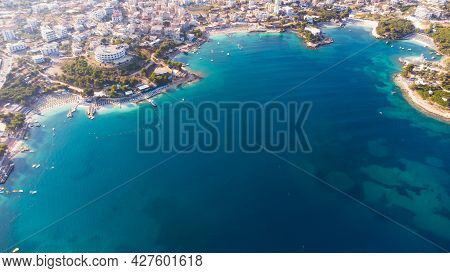 Aerial View From A Drone To Ksamil, Albania