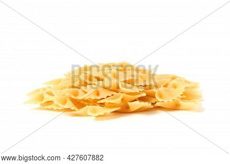 Raw Pasta Isolated On White Background Close-up