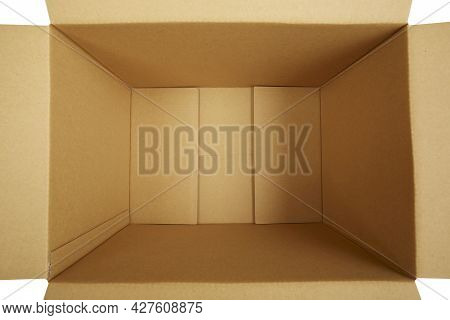 Rown Blank Paper Box Isolated On White Background.