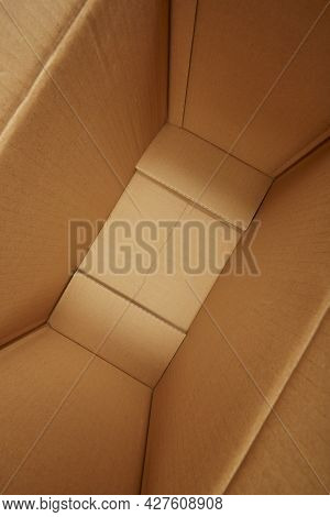 Rown Blank Paper Box Isolated On White Background.