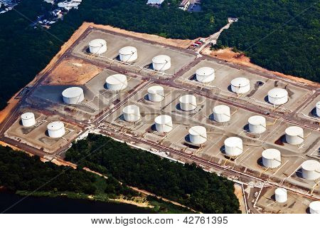 NEW YORK, USA - AUG 6, 2009: tankfarm in Newark near New York