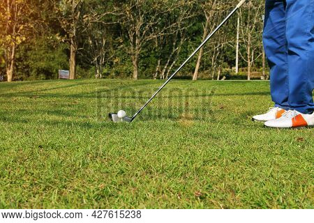 Blurred Golfers Are Playing Golf In The Evening Golf Course Golf Backglound In Thailand