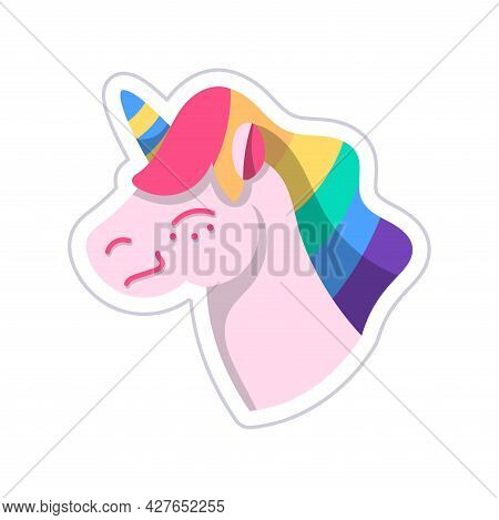 Isolated Happy Unicorn With Lbgt Colors Vector
