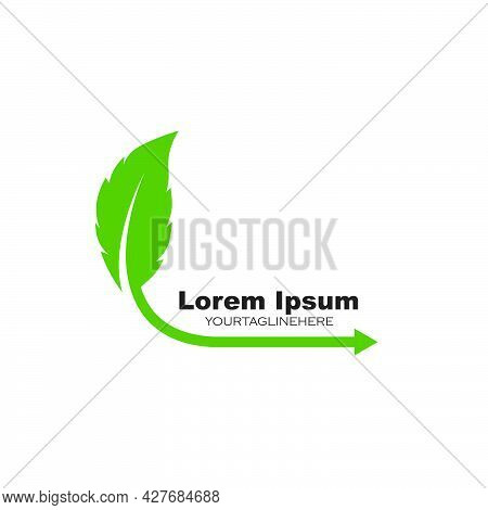 Green Leaf Ecology Nature Element  Vector Ico