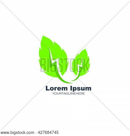 Green Leaf Ecology Nature Element  Vector Ico