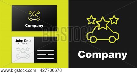 Logotype Line Car Sharing Icon Isolated On Black Background. Carsharing Sign. Transport Renting Serv