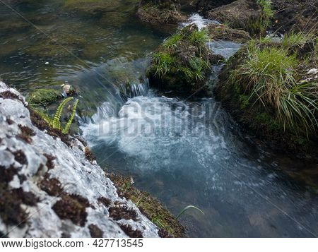 Rocks And Cascades On Wild Stream Krupa On Popular Picnic Place Krupa Na Vrbasu Near Banja Luka, Bos