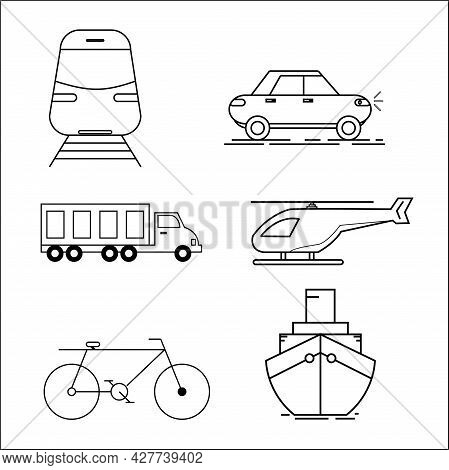 Simple Set Of Vehicle Related Vector Line Icons. Contains Such Vector Simple Set Of Vehicle For Logo