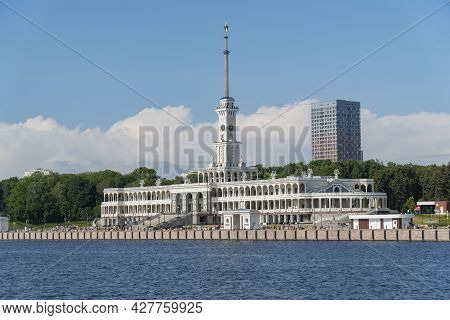 Moscow, Russia-july 23, 2021: View Of The Building Of The Northern River Station From The Side Of Th