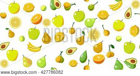 The Most Popular Fruits Are Fruit Trees In The Tropics And Temperate Climates. Background Image. Car