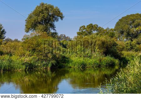 Summer Day Over Warta River In Warta Landscape Park, Poland.