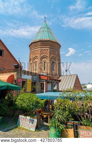 Tbilisi, Goergia - 21 Jule, 2021: St. George Cathedral Of Tbilisi