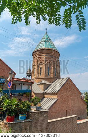 Tbilisi, Goergia - 21 Jule, 2021: St. George Cathedral Of Tbilisi