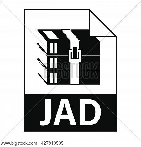 Modern Flat Design Of Jad Archive File Icon For Web. Simple Style