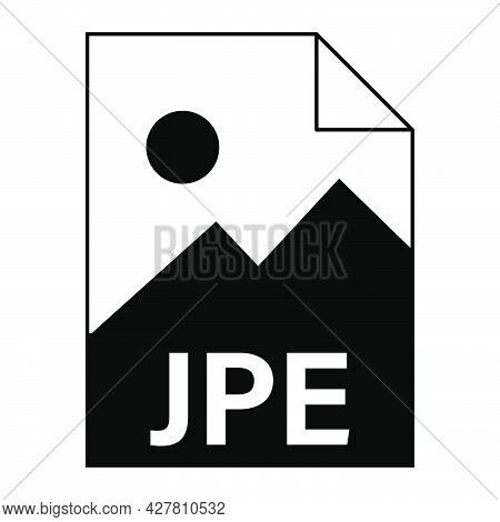 Modern Flat Design Of Jpe File Icon For Web. Simple Style