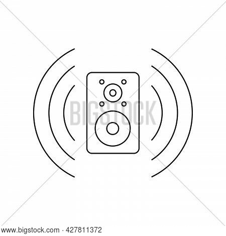 Simple Illustration Of Play Music Stereo System Personal Computer Component Icon. Flat Style