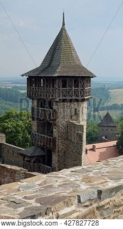 Ruins Of Helfstyn Castle In The Czech Republic. View Of The Observation Tower