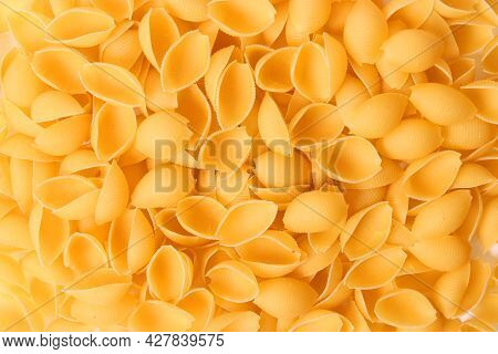Italian Pasta Background Close Up. Different Types Of Pasta