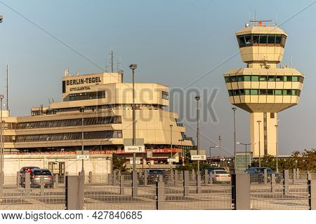 Berlin, Germany - September 15, 2018: Berlin Tegel - Otto Lilienthal Airport Air Traffic Control Tow