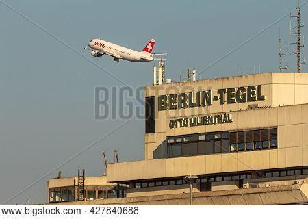 Berlin, Germany - September 15, 2018: Berlin Tegel - Otto Lilienthal Airport Terminal Building, Txl,