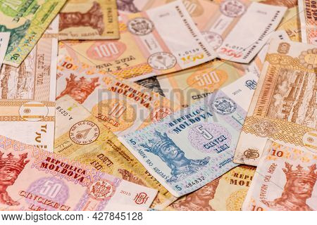 A Composition Of Moldovan Leu. Mdl Banknotes Providing Great Options To Be Used For Illustrating Sub