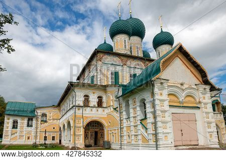 The Ancient Cathedral Of The Resurrection Of Christ Close Up On A Sunny July Day. Tutaev Romanov-bor