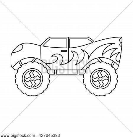 Monster Truck Vector Icon.outline Vector Icon Isolated On White Background Monster Truck.