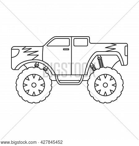 Monster Truck Vector Icon.outline Vector Icon Isolated On White Background Monster Truck.