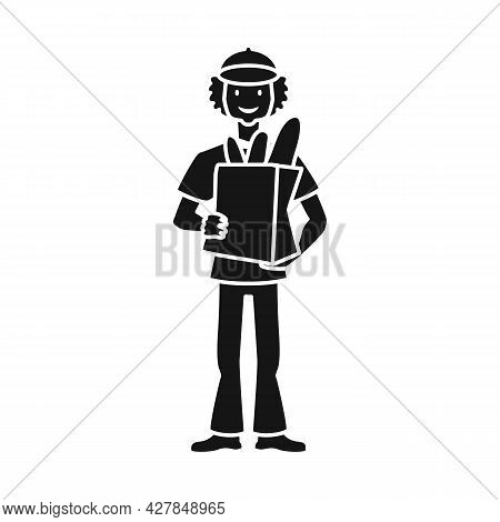 Vector Design Of Baker And Man Icon. Set Of Baker And Packaging Vector Icon For Stock.