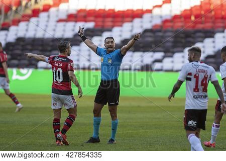 Rio, Brazil - July 25, 2021: Felipe Fernandes De Lima Referee Player In Match Between Flamengo 5 Vs 