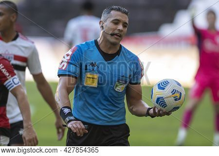 Rio, Brazil - July 25, 2021: Felipe Fernandes De Lima Referee In Match Between Flamengo 5 Vs 1 Sao P