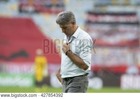 Rio, Brazil - July 25, 2021: Renato Gaucho Coach In Match Between Flamengo 5 Vs 1 Sao Paulo By 14th 