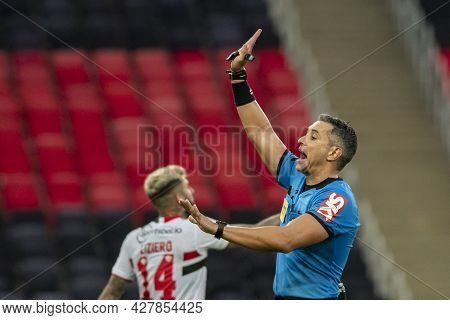 Rio, Brazil - July 25, 2021: Felipe Fernandes De Lima Referee In Match Between Flamengo 5 Vs 1 Sao P