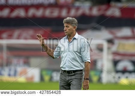 Rio, Brazil - July 25, 2021: Renato Gaucho Coach In Match Between Flamengo 5 Vs 1 Sao Paulo By 14th 