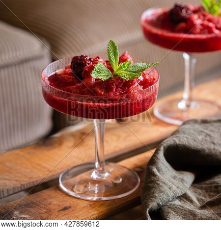 Slushy Or Slushie Cocktail For Relaxing Afternoon At Home