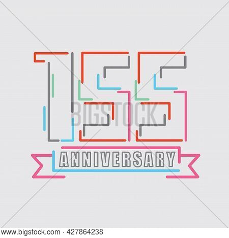155th Years Anniversary Logo Birthday Celebration Abstract Design Vector Illustration. Eps 10