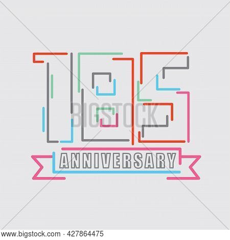 185th Years Anniversary Logo Birthday Celebration Abstract Design Vector Illustration. Eps 10