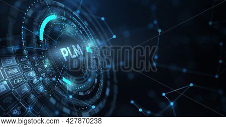 Plm Product Lifecycle Management System Technology Concept. Technology, Internet And Network Concept